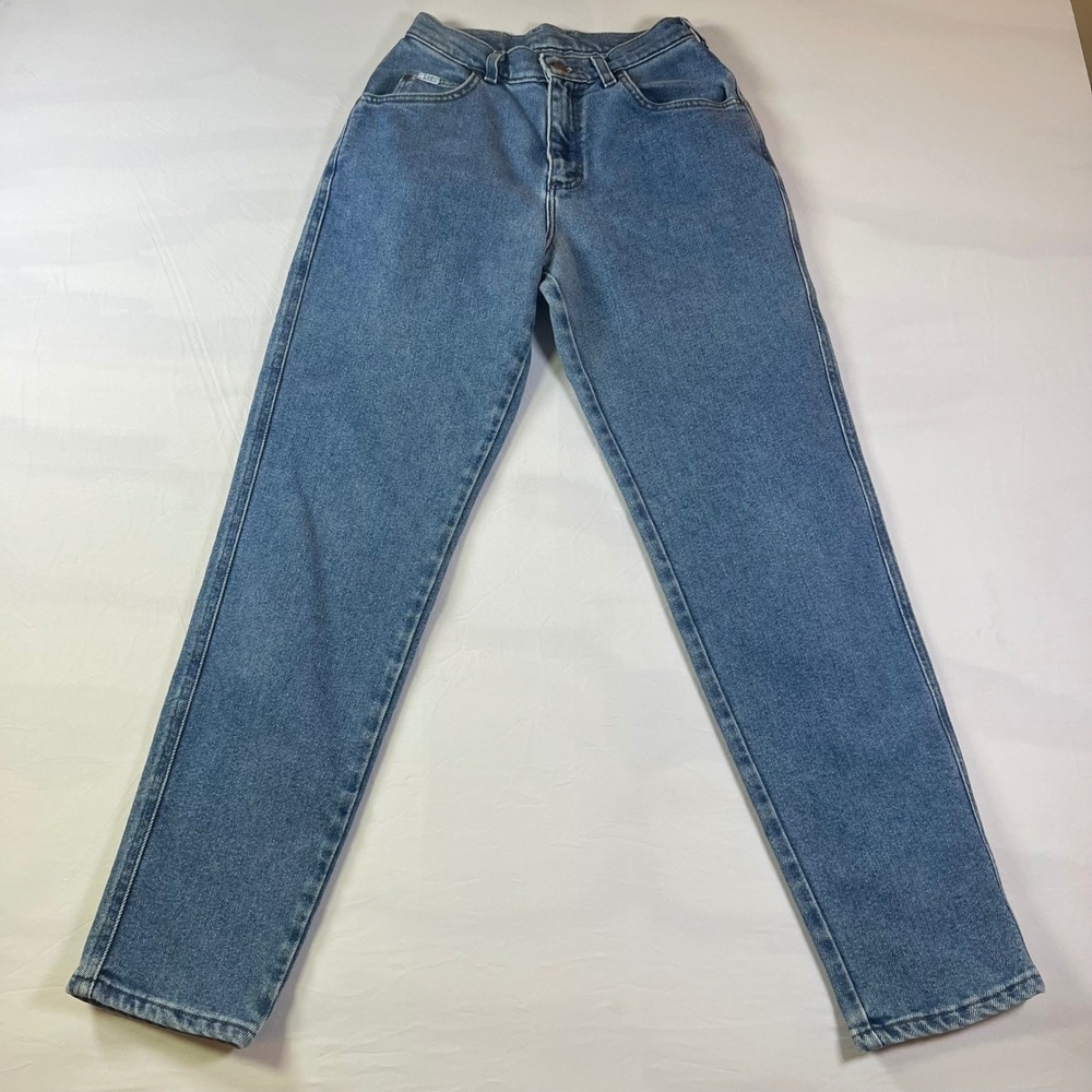Lee Jeans Womens Medium Wash High Waisted Straight Leg Denim Pants Size 10